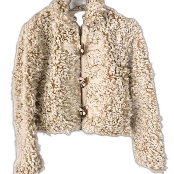 Anthropologie Brenna Beige/Tan Fake Fur Coat Jacket Size XS NWT - Picture 11 of 12